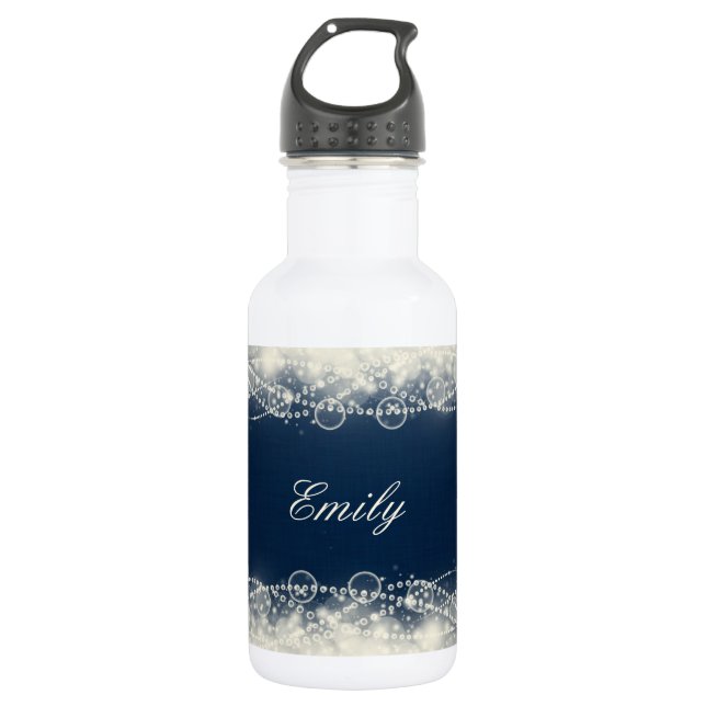 Personalized Elegant Abstract Lace and Pearls 532 Ml Water Bottle (Front)