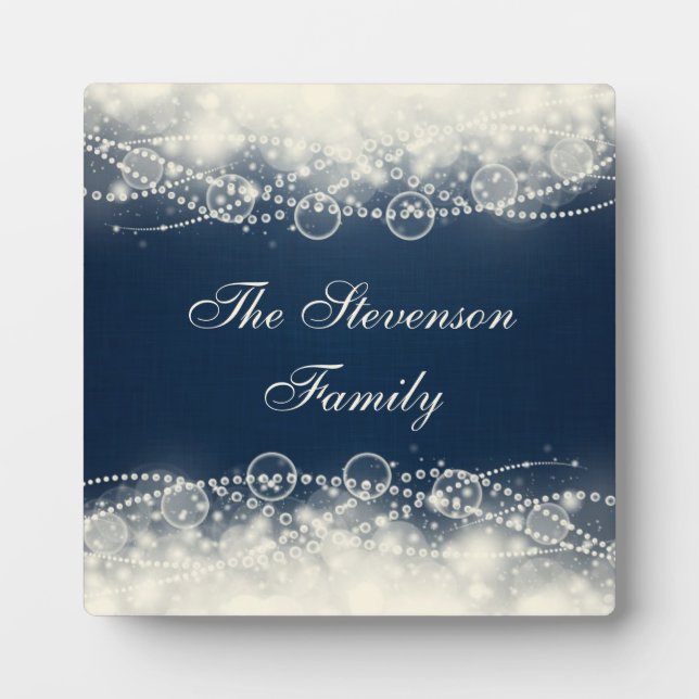 Personalized Elegant Abstract Lace and Pearls Plaque (Front)