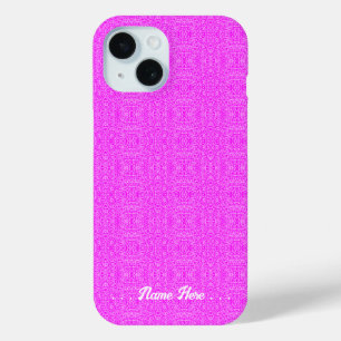 Personalized Elegant Abstract Pink Pattern iPhone 15 Case