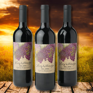 Personalized Elegant Aged to Perfection Birthday Wine Label