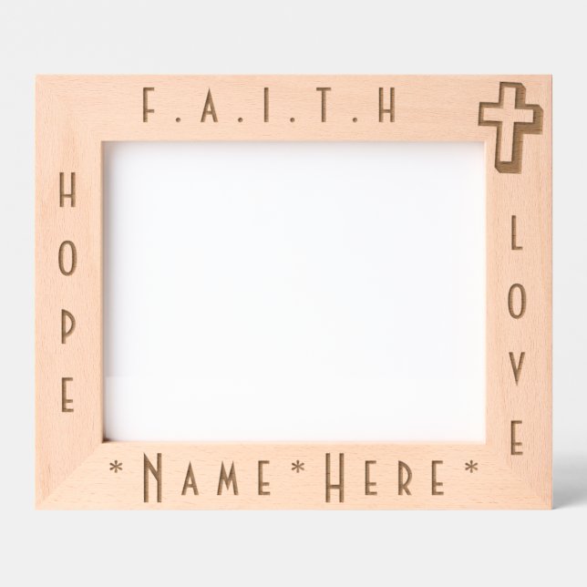Personalized Elegant and Modern Cross Keepsake Etched Frames (Front)
