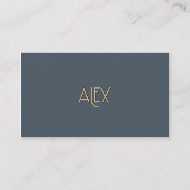 Personalized Elegant Art Deco Gold Alex Business Card (Back)