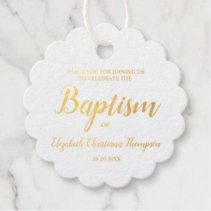 Personalized Elegant Baby Name Baptism Thank You F Favour Tags
