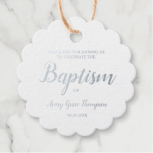 Personalized Elegant Baby Name Baptism Thank You Favour Tags
