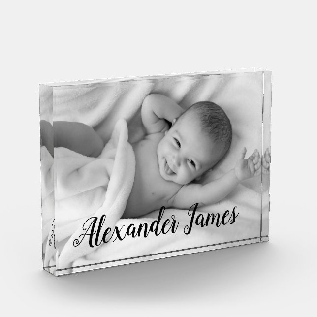 Personalized Elegant Baby Name Script Photo gift (Left)