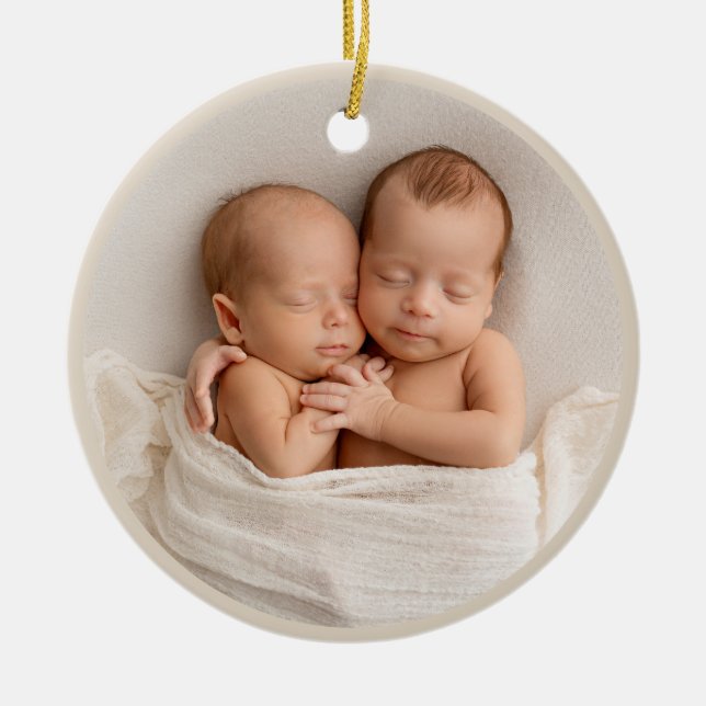 Personalized Elegant Baby's first Christmas  Ceramic Ornament (Front)