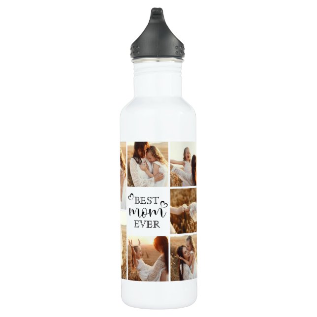 Personalized Elegant Best Mom Custom Photo Collage 710 Ml Water Bottle (Right)
