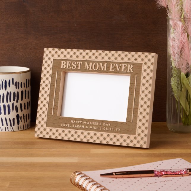 Personalized Elegant Best Mom Ever Mother's Day Etched Frames (Left)