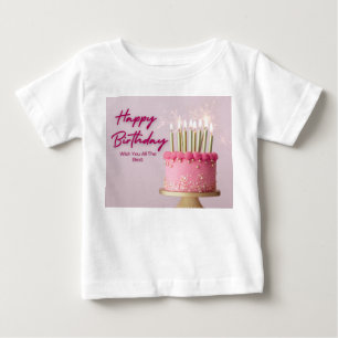 Personalized Elegant Birthday Greeting Card with P Baby T-Shirt