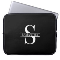 Personalized Elegant Black and White Monogram Name