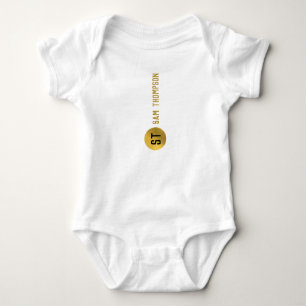 Personalized Elegant Black & Gold Modern Monogram Baby Bodysuit