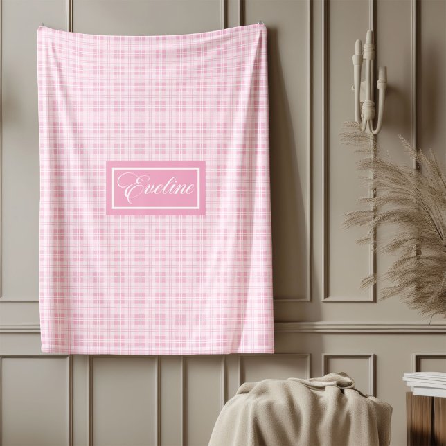 Personalized Elegant Blanket Light Pink Plaid Art (Personalized Elegant Blanket Light Pink Plaid Art)