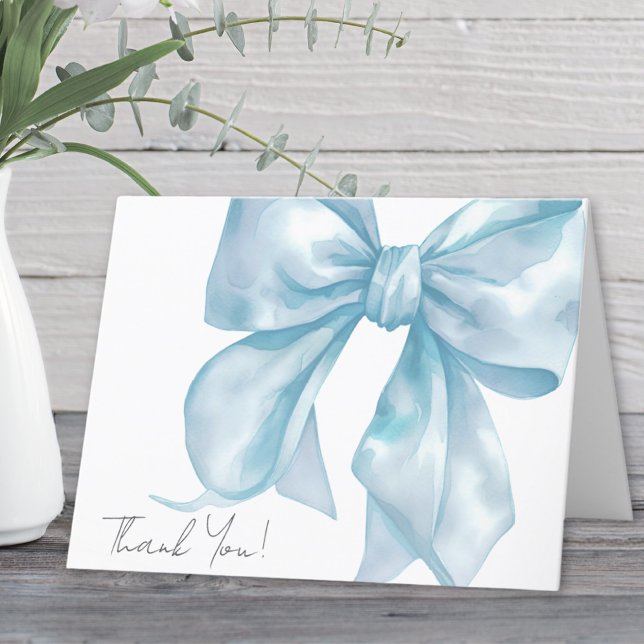 Personalized Elegant Blue Bow Thank You (Personalized Elegant Blue Bow Thank You )