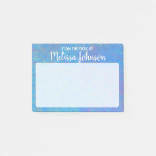 Personalized Elegant Blue Marbled Art Post-it Notes