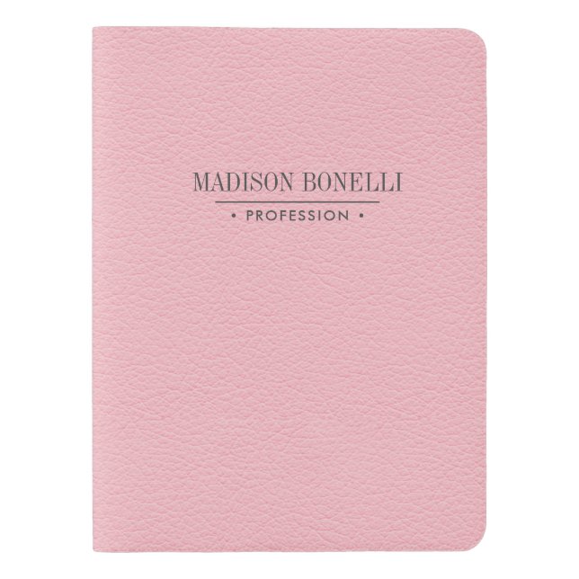 Personalized Elegant Blush PInk Leather Feminine Extra Large Moleskine Notebook (Front)