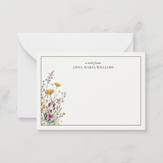  Personalized Elegant Boho Chic Note Card (Front)