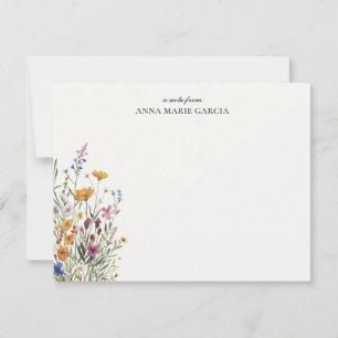 Personalized Elegant Boho Floral Note Card