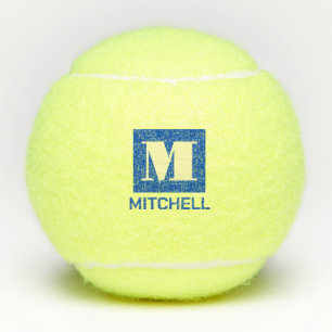 Personalized Elegant Bold Initial Monogram Name Tennis Balls