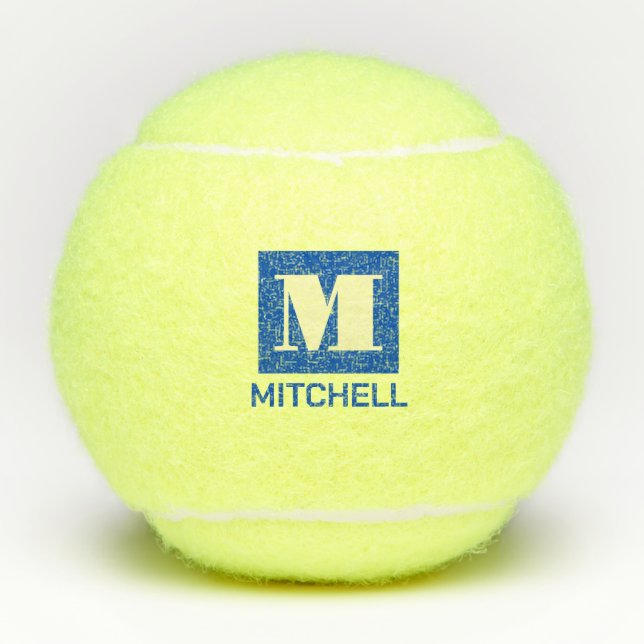 Personalized Elegant Bold Initial Monogram Name Tennis Balls (Front)