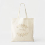 Personalized elegant botanical foliage leaves tote bag<br><div class="desc">Modern botanical foliage floral design in faux gold colour with personalized name,  elegant personalized Bridesmaid tote bags for bridal party gifts. 
See all the matching pieces in collection.</div>