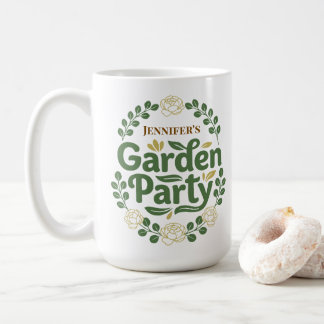 Personalized Elegant Botanical Garden Party Wreath Coffee Mug