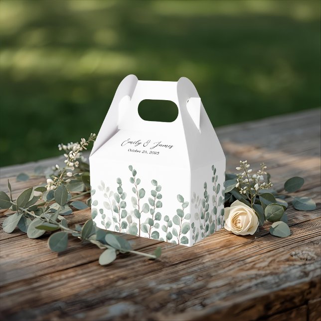 Personalized Elegant Botanical Wedding Favour Box (Creator Uploaded)
