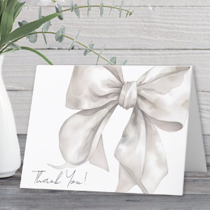 Personalized Elegant Bow Thank You Card