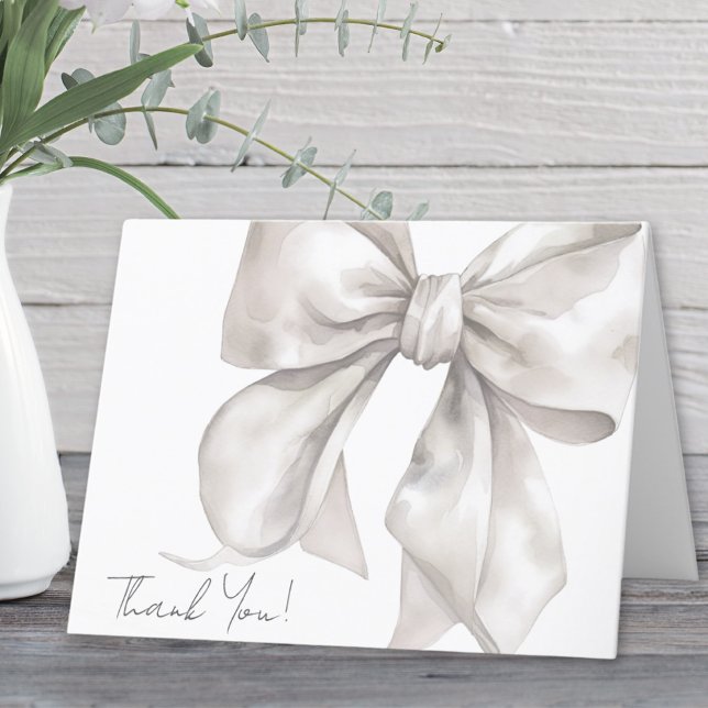 Personalized Elegant Bow Thank You Card (Personalized Elegant Bow Thank You )