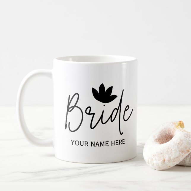 Personalized Elegant Bride Weddings  Coffee Mug (With Donut)
