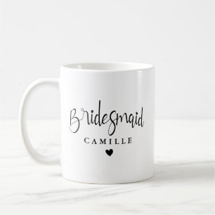 Personalized Elegant Bridesmaid Wedding Coffee Mug