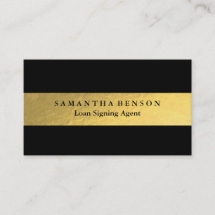 Personalized Elegant Brushed Gold Black QR Code Business Card