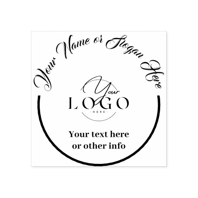 Personalized Elegant Business Logo | Company Name  Rubber Stamp (Imprint)