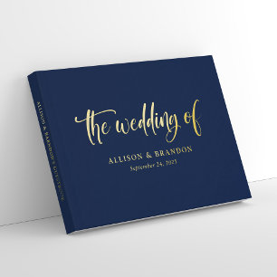 Personalized Elegant Calligraphy Foil Wedding Guest Book