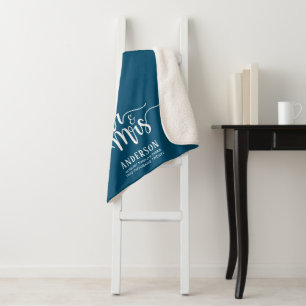 Personalized Elegant Calligraphy Mr. & Mrs. Sherpa Blanket