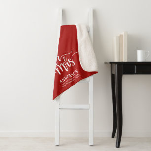 Personalized Elegant Calligraphy Mr. & Mrs. Sherpa Blanket
