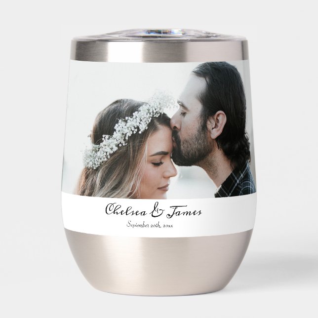 Personalized Elegant Calligraphy Photo Wedding  (Front)
