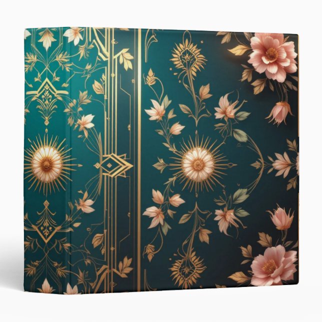 Personalized Elegant Chic Luxury Faux  3 Ring Bind Binder (Front/Spine)