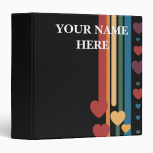 Personalized Elegant Chic Luxury Faux Black Heart Binder