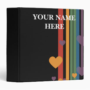 Personalized Elegant Chic Luxury Faux Black Heart Binder