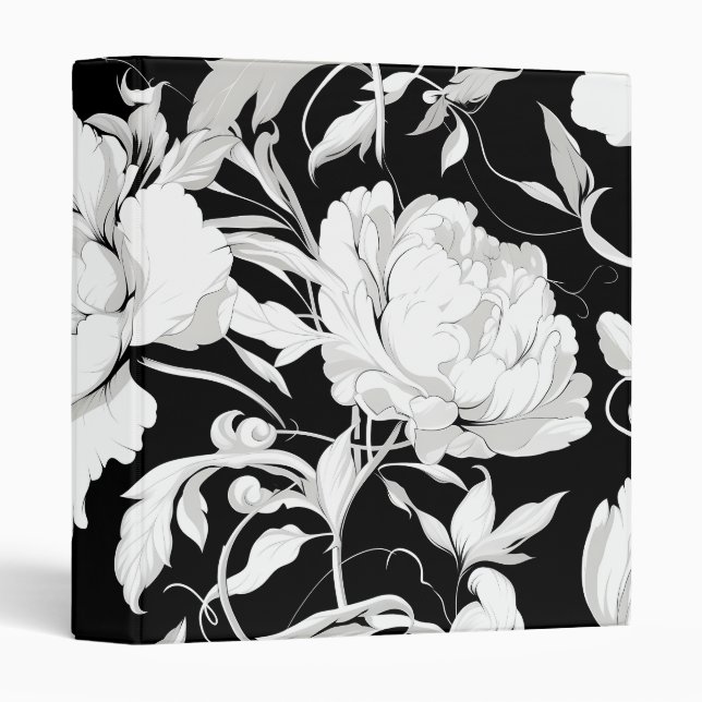 Personalized Elegant Chic Luxury Floral Design Binder (Front/Spine)