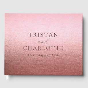 Personalized Elegant Chic Rose Gold Guest Book