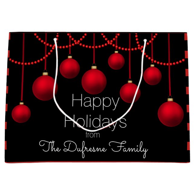 Personalized & Elegant Christmas Large Gift Bag (Front)