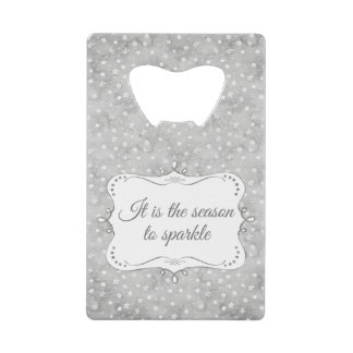 Personalized Elegant Christmas Pattern Credit Card Bottle Opener