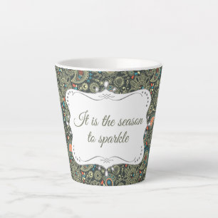 Personalized Elegant Christmas Pattern Latte Mug