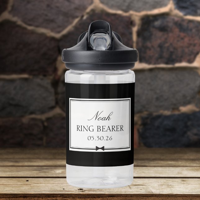 Personalized Elegant Classic Bowtie Ring Bearer Water Bottle (Creator Uploaded)