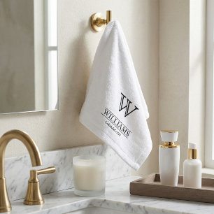 Personalized Elegant Classic Monogram Family Name Wash Cloth