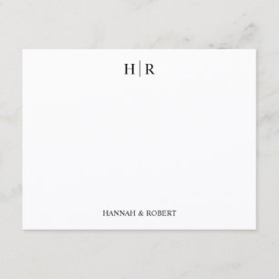 Personalized Elegant Classic Simple Monogram Card