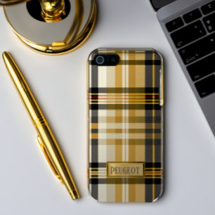 Personalized Elegant Classic Tan and Gold iPhone 15 Case