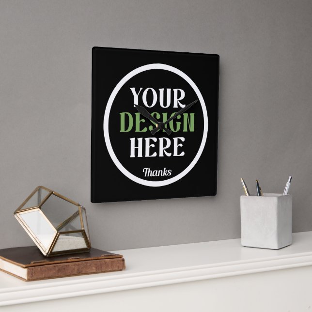 Personalized, Elegant, Classic, Wedding Gifts Square Wall Clock (Office)