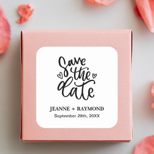 Personalized Elegant Clean Wedding Save the date Square Sticker